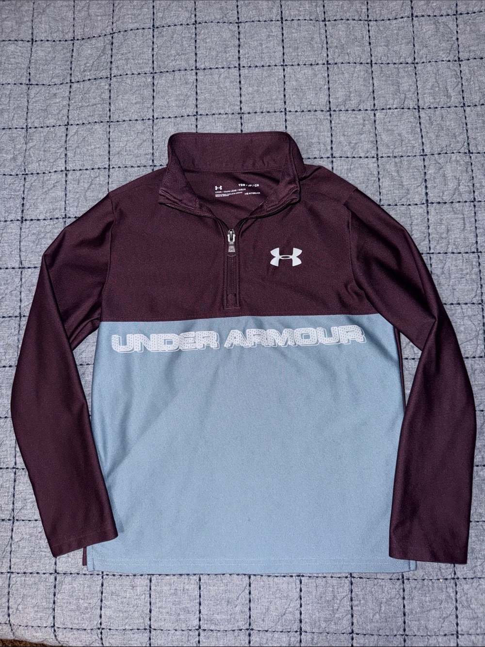 Under Armour youth small 1/4-Zip Pullover maroon and gray